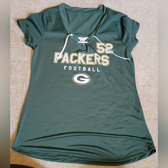 NFL GREEN BAY PACKERS WOMENS #52 Clay Matthews JERSEY LARGE Tee short sleeve Gre - Picture 1 of 7